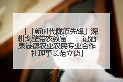 「新时代陇原先锋」深耕戈壁带农致富——记酒泉诚德农业农民专业合作社理事长范立德