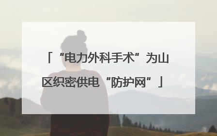 “电力外科手术”为山区织密供电“防护网”