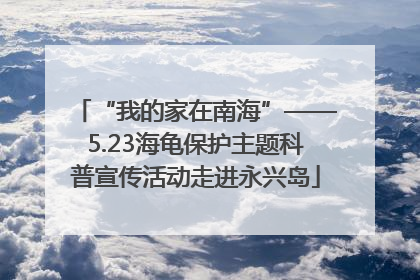 “我的家在南海”——5.23海龟保护主题科普宣传活动走进永兴岛