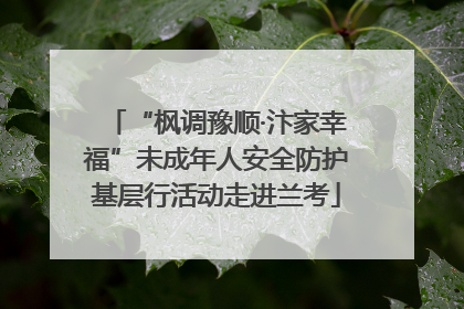 “枫调豫顺·汴家幸福”未成年人安全防护基层行活动走进兰考
