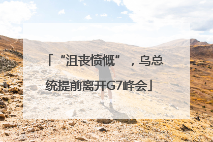 “沮丧愤慨”，乌总统提前离开G7峰会