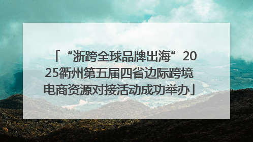 “浙跨全球品牌出海”2025衢州第五届四省边际跨境电商资源对接活动成功举办