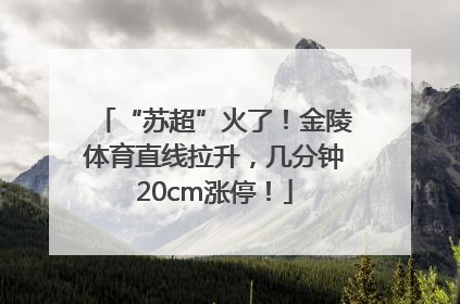 “苏超”火了！金陵体育直线拉升，几分钟20cm涨停！