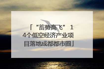 “蓄势高飞” 14个低空经济产业项目落地成都都市圈