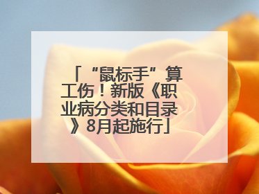 “鼠标手”算工伤！新版《职业病分类和目录》8月起施行