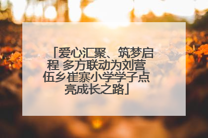 爱心汇聚、筑梦启程 多方联动为刘营伍乡崔寨小学学子点亮成长之路