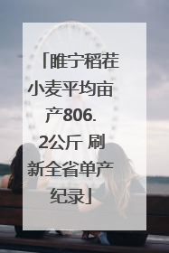 睢宁稻茬小麦平均亩产806.2公斤 刷新全省单产纪录