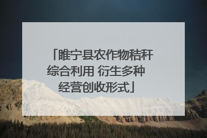 睢宁县农作物秸秆综合利用 衍生多种经营创收形式