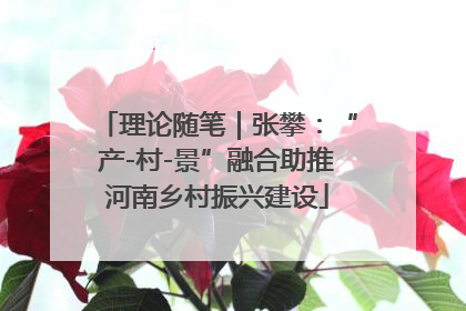 理论随笔｜张攀：“产-村-景”融合助推河南乡村振兴建设