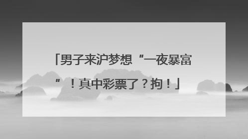 男子来沪梦想“一夜暴富”！真中彩票了？拘！