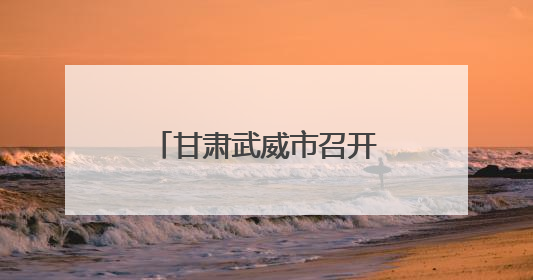 甘肃武威市召开“十五五”规划编制工作会议