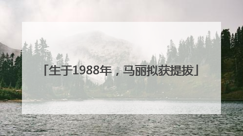 生于1988年，马丽拟获提拔