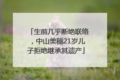 生前几乎断绝联络，中山美穗21岁儿子拒绝继承其遗产