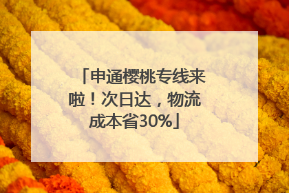 申通樱桃专线来啦！次日达，物流成本省30%