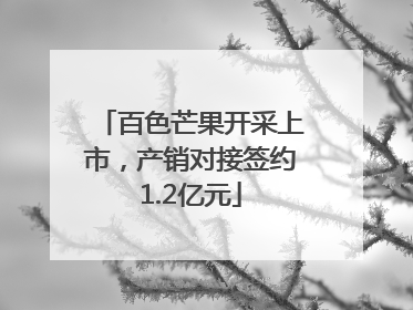 百色芒果开采上市，产销对接签约1.2亿元