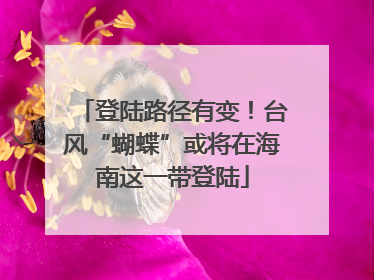 登陆路径有变！台风“蝴蝶”或将在海南这一带登陆
