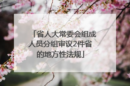 省人大常委会组成人员分组审议2件省的地方性法规