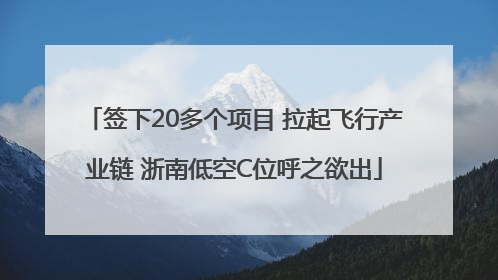 签下20多个项目 拉起飞行产业链 浙南低空C位呼之欲出