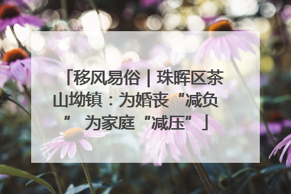 移风易俗｜珠晖区茶山坳镇：为婚丧“减负” 为家庭“减压”