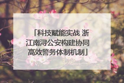 科技赋能实战 浙江南浔公安构建协同高效警务体制机制