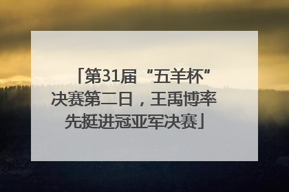 第31届“五羊杯”决赛第二日，王禹博率先挺进冠亚军决赛
