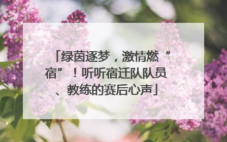 绿茵逐梦，激情燃“宿”！听听宿迁队队员、教练的赛后心声