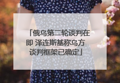 俄乌第二轮谈判在即 泽连斯基称乌方谈判框架已确定