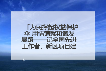 为民撑起权益保护伞 用情铺就和谐发展路——记全国先进工作者、新区项目建设中心干部卢小勇