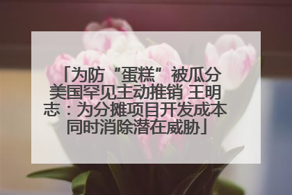 为防“蛋糕”被瓜分 美国罕见主动推销 王明志：为分摊项目开发成本同时消除潜在威胁