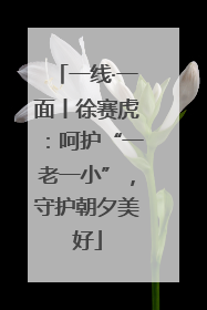 一线·一面丨徐赛虎：呵护“一老一小”，守护朝夕美好
