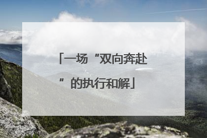 一场“双向奔赴”的执行和解