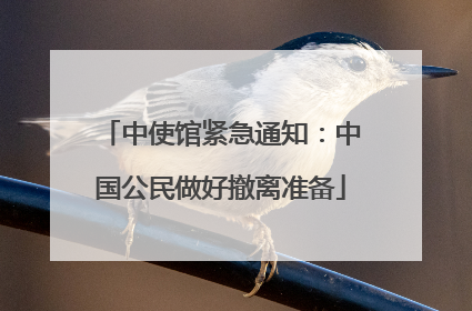 中使馆紧急通知：中国公民做好撤离准备