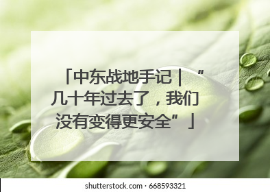 中东战地手记｜“几十年过去了，我们没有变得更安全”