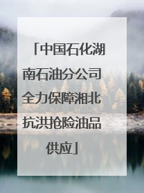 中国石化湖南石油分公司全力保障湘北抗洪抢险油品供应