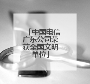 中国电信广东公司荣获全国文明单位