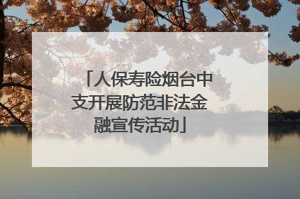 人保寿险烟台中支开展防范非法金融宣传活动