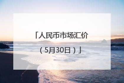 人民币市场汇价（5月30日）