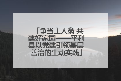 争当主人翁 共建好家园——平利县以党建引领基层善治的生动实践