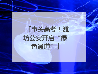 事关高考！潍坊公安开启“绿色通道”