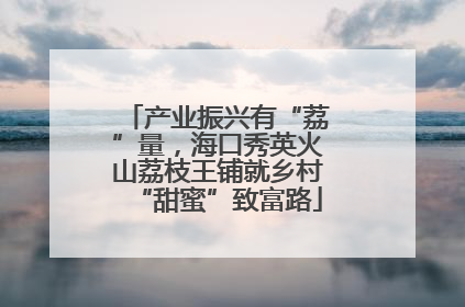 产业振兴有“荔”量，海口秀英火山荔枝王铺就乡村“甜蜜”致富路