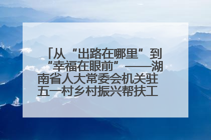 从“出路在哪里”到“幸福在眼前”——湖南省人大常委会机关驻五一村乡村振兴帮扶工作队书写振兴答卷