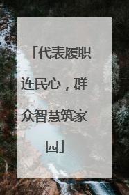 代表履职连民心，群众智慧筑家园