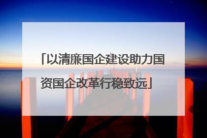 以清廉国企建设助力国资国企改革行稳致远