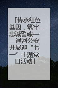 传承红色基因，筑牢忠诚警魂——通河公安开展迎“七一”主题党日活动