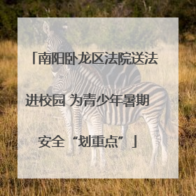 南阳卧龙区法院送法进校园 为青少年暑期安全“划重点”