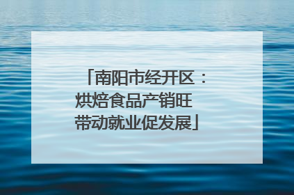 南阳市经开区：烘焙食品产销旺 带动就业促发展