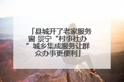 县城开了老家服务窗 景宁“村事社办”城乡集成服务让群众办事更便利