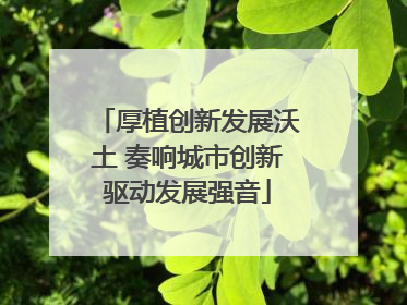 厚植创新发展沃土 奏响城市创新驱动发展强音