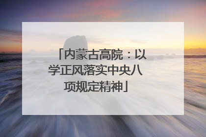 内蒙古高院：以学正风落实中央八项规定精神