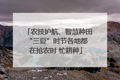 农技护航、智慧种田 “三夏”时节各地都在抢农时 忙耕种